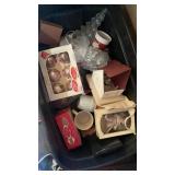 Tote Full Of Misc. Christmas Decor Some Vintage