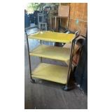 Retro Metal Yellow Kitchen Utility Cart
