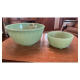 Fireking Jadeite Swirl Bowl & Jadeite Dish