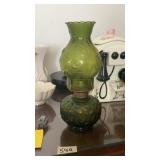 Moon And Stars Olive Green Oil Lamp