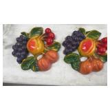 Vintage Carnival Chalkware Fruit Wreaths
