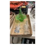 3 Vintage glass baskets