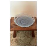 Blue Opalescent Open Lace Bowl