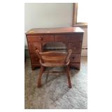 Wilett Hard Rough Maple Vintage Wood Desk & Chair