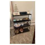 Vintage Metal Bookshelf & Contents