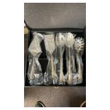 Box Of Silverplated Serving Utensils Not Marked.