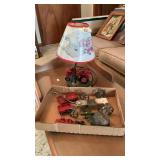 Farmall Tractor Lamp, Flat Of Vintage Tootsie Toys