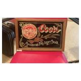 Framed Coors Beer Advertising