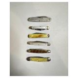 (6) Pocket Knives  Schrade, Sabre, Camco, Valor