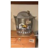Metal US Airforce Bucket & Aluminum Canteen, Plus