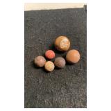 Small Collection Of Vintage Clay Marbles