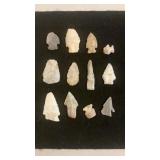 (12) Locally Found Edgar County Arrow Heads