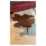 Live Edge Wooden Burl Slab Side Table