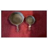 (2) Cast Iron Skillets Wagner, Plus