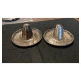 (2) Signed Maciel Sterling Sombrero Trinket Dishes