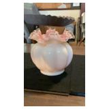 Unmarked Fenton Peach Crest Melon Vase