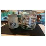 Red Wing Utensil Crock & Advertising Counter Jar