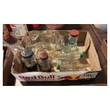 Flat Of Vinage Glass Candy Containers, Plus