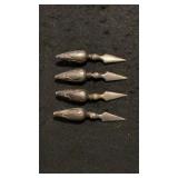 (4) Marked Sterling Corn Cob Holders