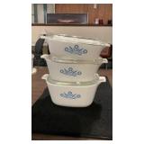 (3) Corningware Casserole Dishes W/Lids