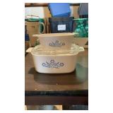 (2) Cornflower Blue Corning Casserole Dishes