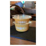 (2) Vintage Pyrex Butterfly Gold Casserole Dishes