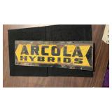 Antique Arcola Hybrids Double Sided Sign