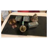 Flat Of Oriental Enamelware