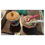 Pioneer Woman Sugar Bowl, Measuring Cups & Spoons