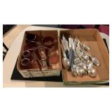Vintage Cranberry Flash & Misc. Rogers Flatware