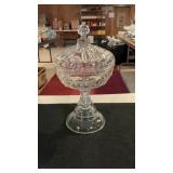 Pressed Glass Compote W/Lid