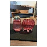 (2) Pieces Vintage Of Cranberry Glass