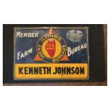 Antique IL Farm Bureau Metal Sign