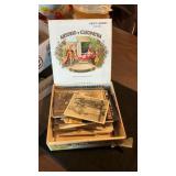 Cigar Box Full Of Misc. Vintage Post Cards