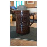 Raised Grape Cluster Glazed Stoneware Pitcher