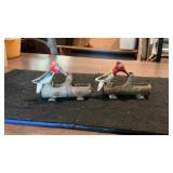 (2) Retro Metal Woodpecker Toothpick Holders