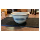 Blue Banded Farmhouse Crock Bowl #7