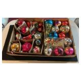 Large Flat Of Shiney Brite Christmas Ornaments