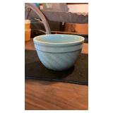 Antique Powder Blue Crock Mixing Bowl