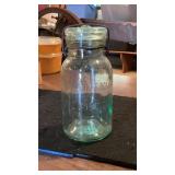 Quart Lightning Canning Jar W/Glass Lid