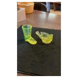 (2) Boyd Uranium Glass Figurines