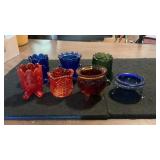 (7)  Vintage Glass Tooth Pick Holders
