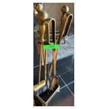 Vintage Style Brass Fireplace Tool Set