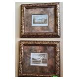 Mixed lot of 2 Ornate Gold Framed Art Prints