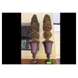 Pair of Decorative Topiaries  Urns