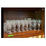 Mixed lot of Clear Etched Glass Swirl Stemware