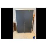 Two-Door Storage Cabinet - Locking, Dark Gray...