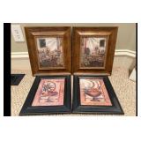 Riane Menning Signed Framed Art Print Set 4
