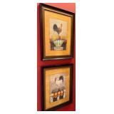 Set of 2 Framed Rooster Art Prints