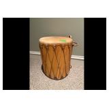 Hand Drum with Beater Rawhide Wooden Body